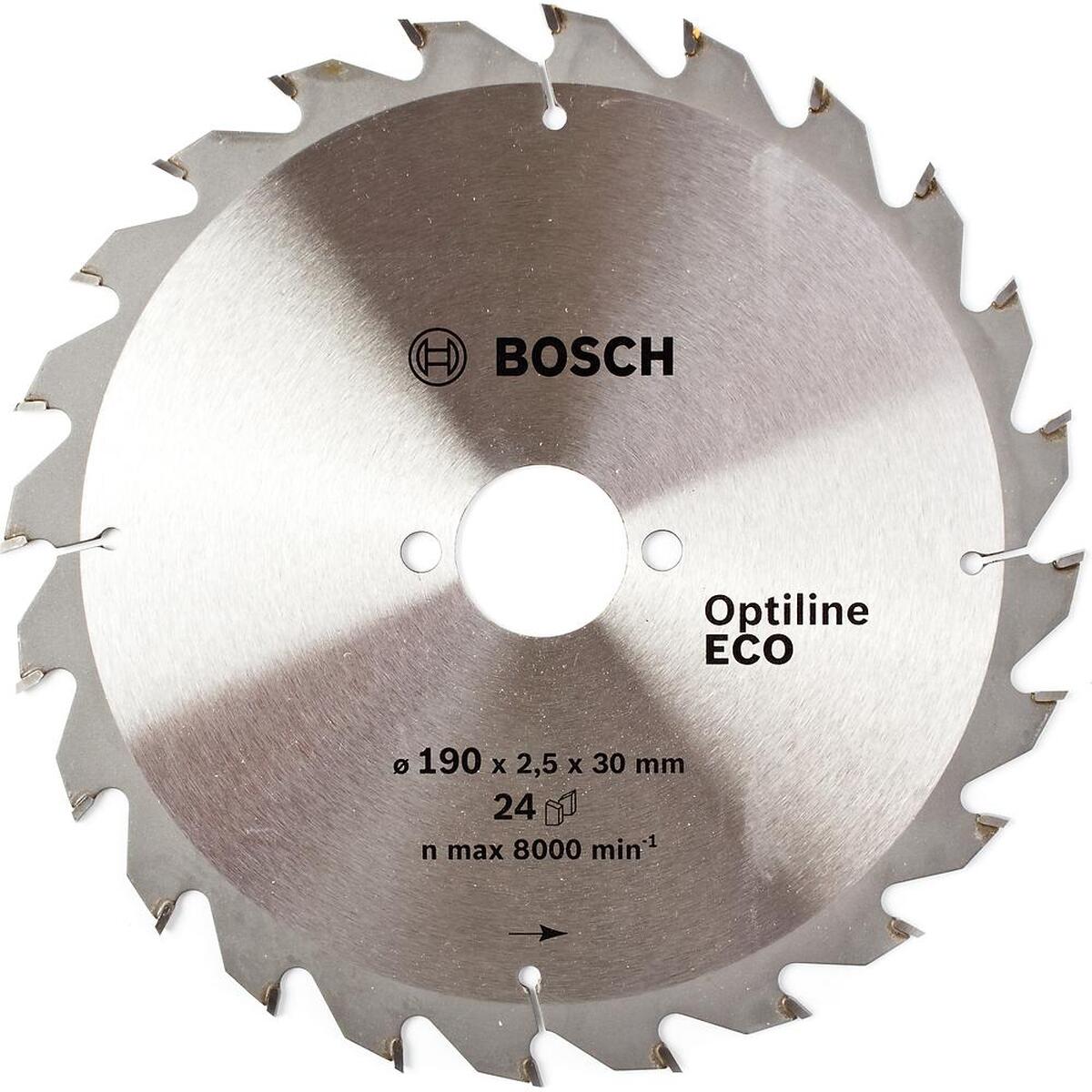 Диск пильный по дереву Bosch Optiline ECO 190х30мм 24T (789) — Фото 1