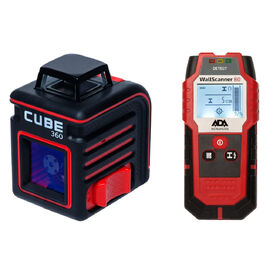 Лазерный уровень ADA CUBE 360 Basic Edition + Детектор проводки ADA Wall Scanner 80 — Фото 1