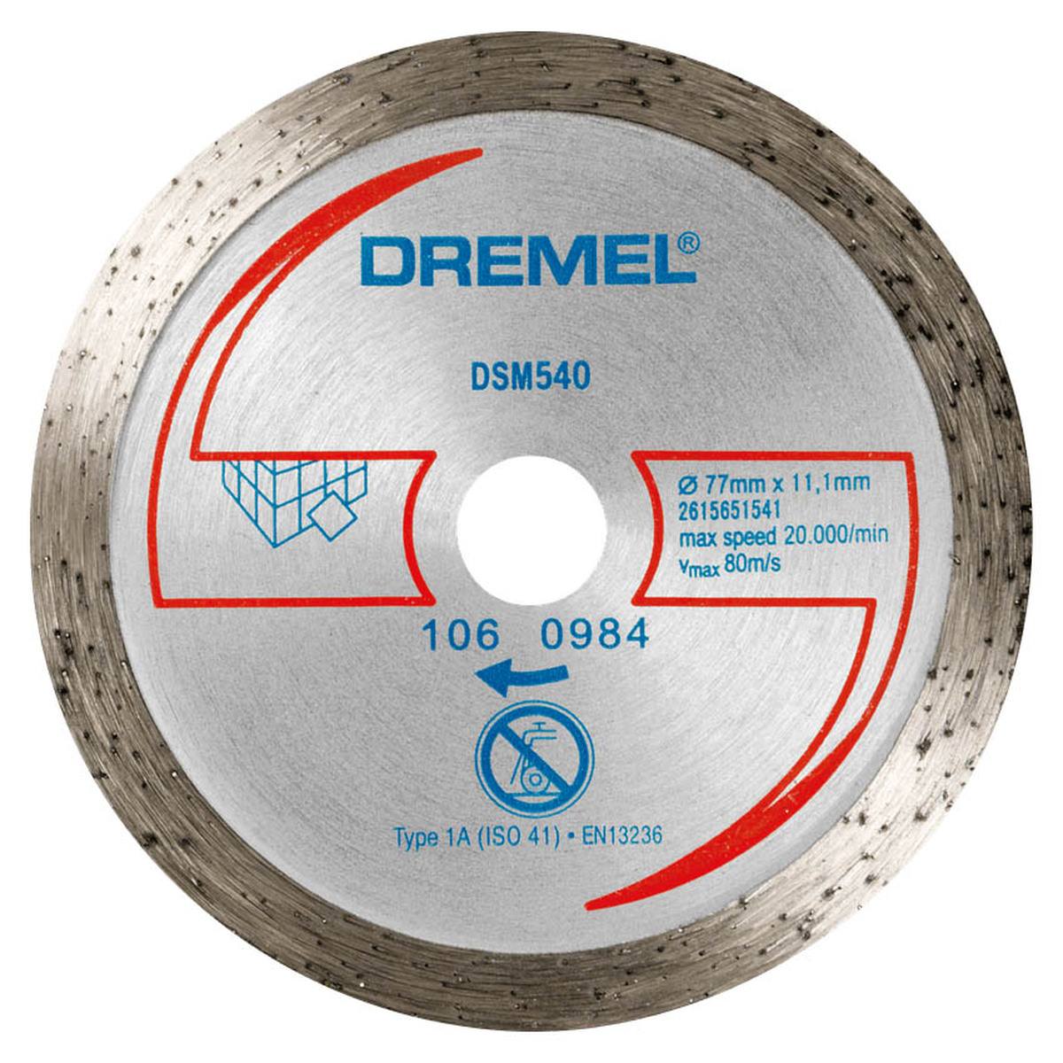 Алмазный отрезной диск по плитке Dremel 540 77х11.1мм для DSM20 — Фото 1
