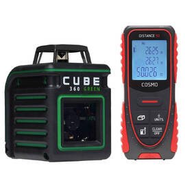 Лазерный уровень ADA CUBE 360 GREEN Basic Edition + Лазерный дальномер ADA Cosmo 50 — Фото 1