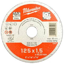 Круг отрезной по металлу Milwaukee SCS 125x1.5x22.2мм (479) — Фото 1