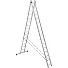 Лестница алюминиевая Алюмет двухсекционная 2x16 ступеней (6216)