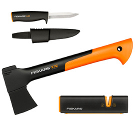 Набор Fiskars топор Х7 + точилка для топоров и ножей + нож К40
