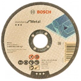 Круг отрезной по металлу Bosch 125х2.5x22.2мм (166) — Фото 1