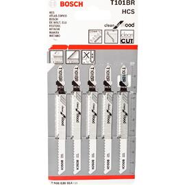 Набор пилок для лобзика по дереву Bosch T101BR 100мм 5шт (014) — Фото 1