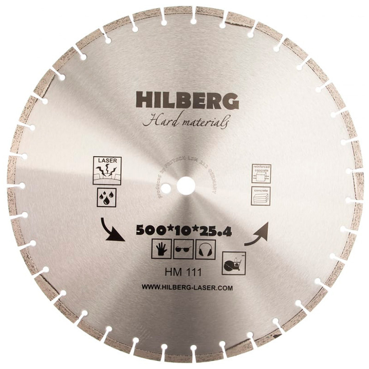 Диск алмазный по бетону Hilberg Hard Materials 500x25.4мм (HM111) — Фото 1