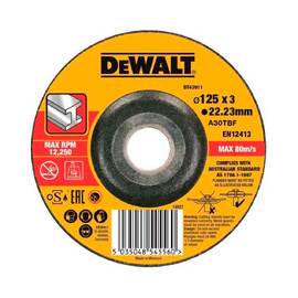 Круг шлифовальный по металлу DeWalt DT43911 125x3x22.2мм — Фото 1