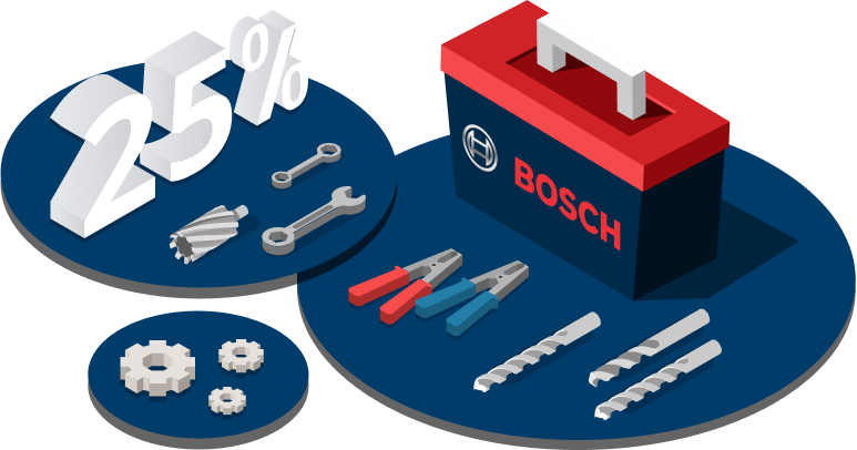 Cкидка 25% на оснастку Bosch до 25%