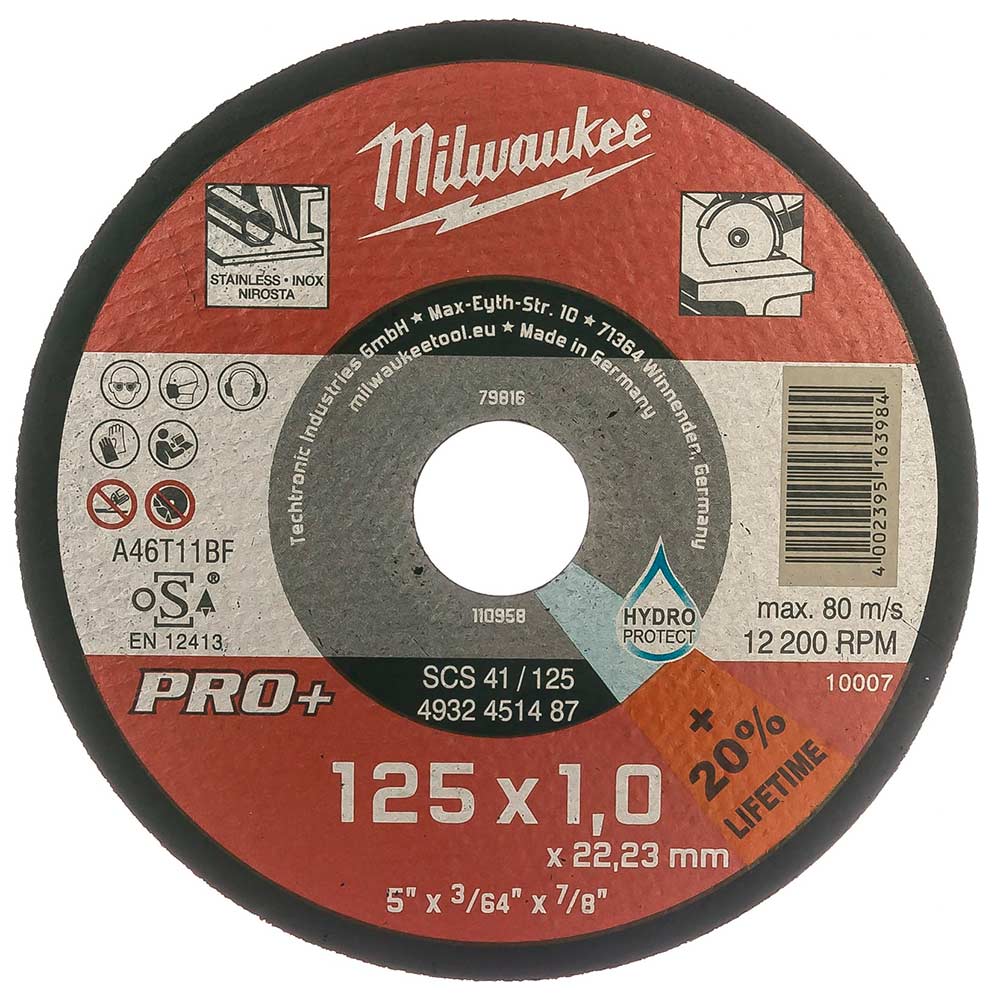 Круг отрезной по металлу Milwaukee PRO+ 125x1x22.2мм (487) — Фото 2