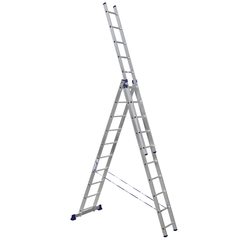 Лестница алюминиевая Алюмет трехсекционная 3x10 ступеней (5310) — Фото 1