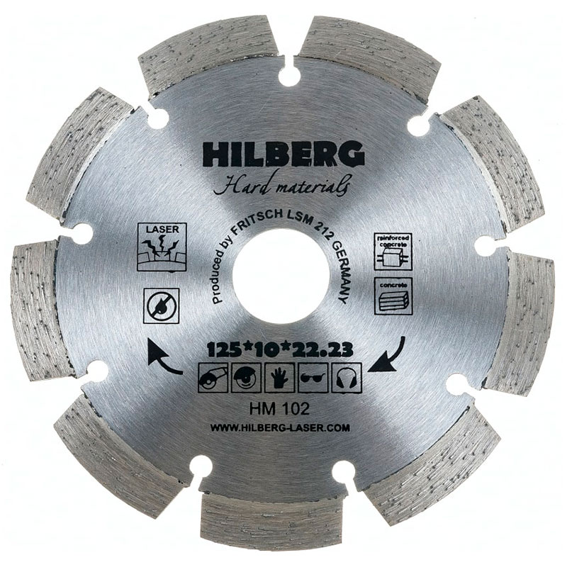 Диск алмазный по бетону Hilberg Hard Materials 125x22.2мм (HM102) — Фото 2