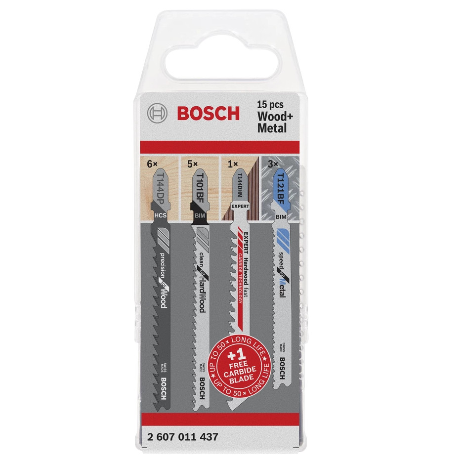 Набор пилок для лобзика по дереву и металлу Bosch 15шт (437) — Фото 2